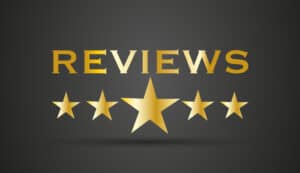 word reviews with 5 gold stars underneath 