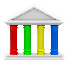 4 colorful pillars